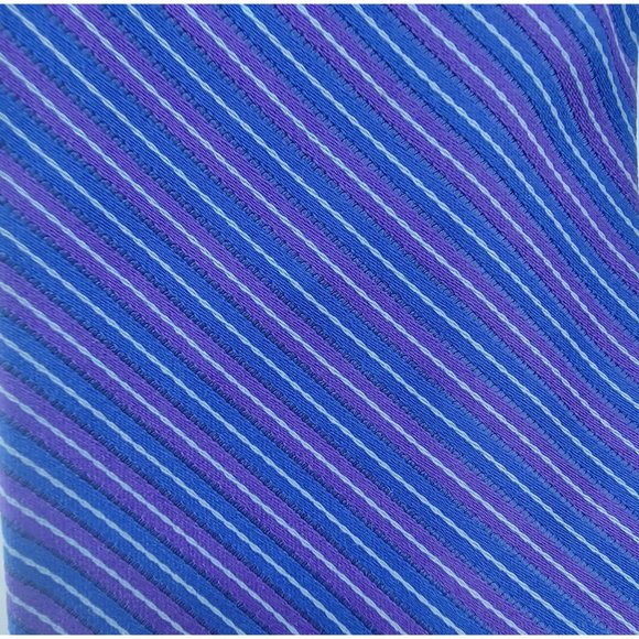 Vintage Brooks Brothers Regimental Stripe Pattern Blue Purple 100% Silk Necktie - Picture 5 of 6